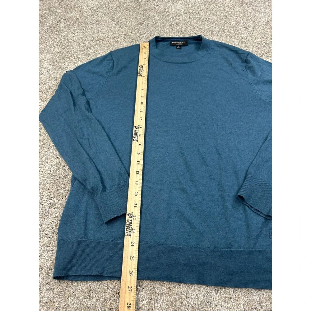 Banana Republic Mens Merino Wool Crewneck Sweater Teal Blue Large #0678